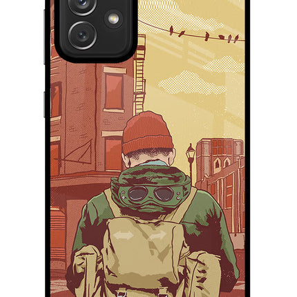 Adventurous Samsung A72 Glass Case Back Cover by Casekaro