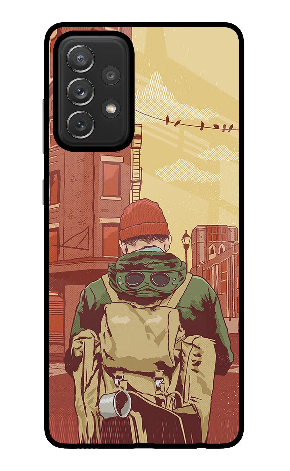 Adventurous Samsung A72 Glass Case Back Cover by Casekaro