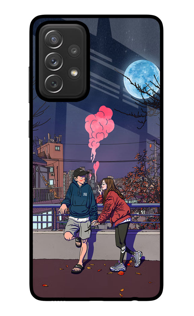Chilling Couple Samsung A72 Glass Case