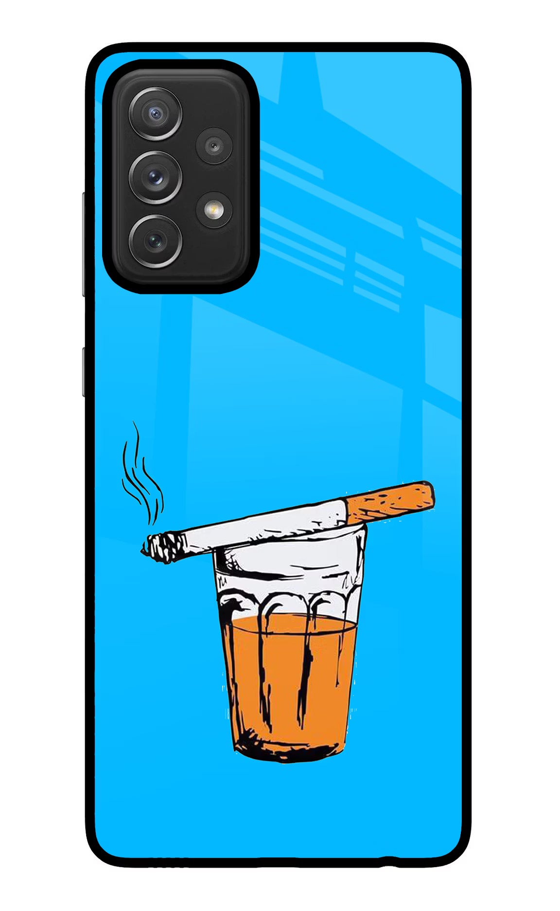 Chai Sutta Samsung A72 Glass Case Back Cover by Casekaro