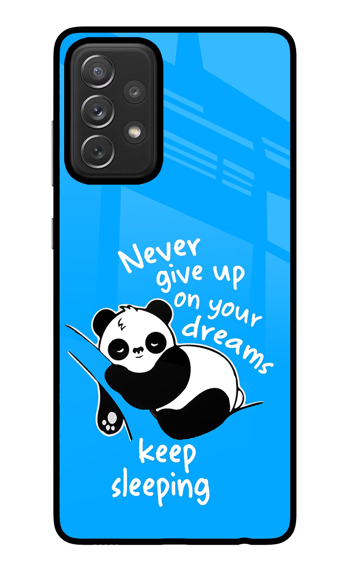 Keep Sleeping Samsung A72 Glass Case Back Cover by Casekaro