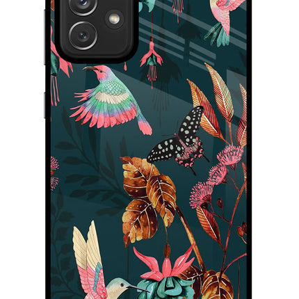 Birds Samsung A72 Glass Case Back Cover by Casekaro