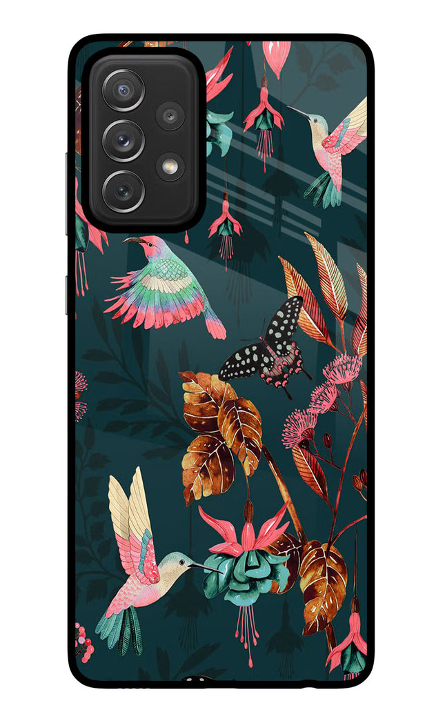 Birds Samsung A72 Glass Case Back Cover by Casekaro