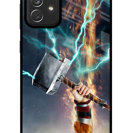 Thor Hammer Mjolnir Samsung A72 Glass Case Back Cover by Casekaro