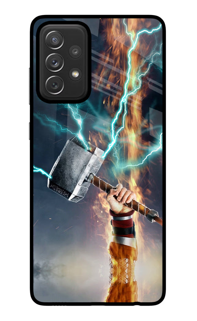 Thor Hammer Mjolnir Samsung A72 Glass Case Back Cover by Casekaro