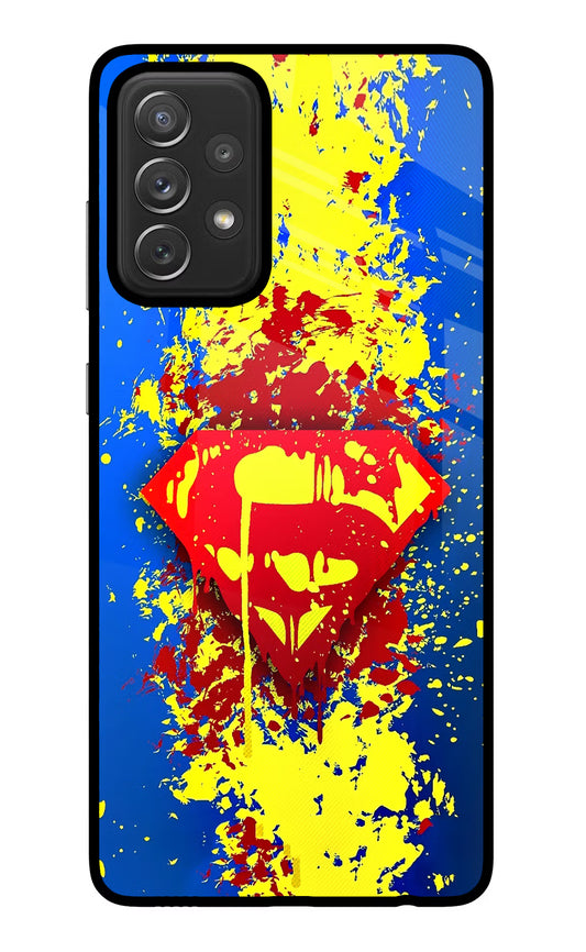 Superman logo Samsung A72 Glass Case