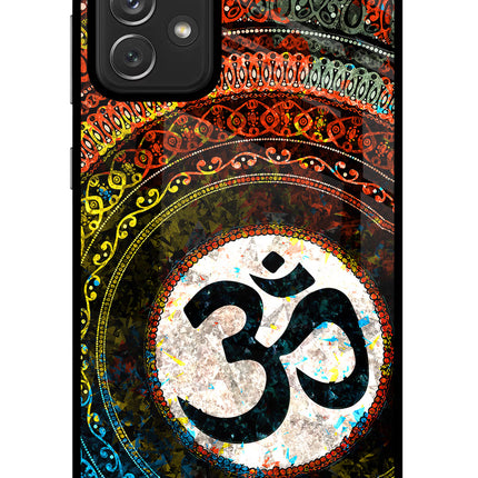Om Cultural Samsung A72 Glass Case Back Cover by Casekaro