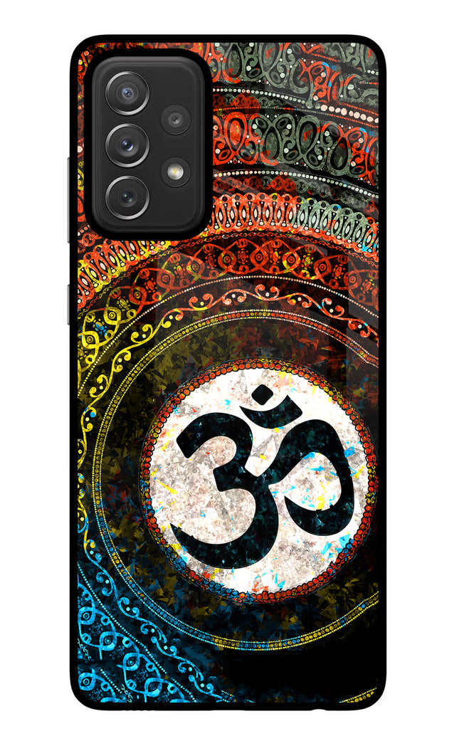 Om Cultural Samsung A72 Glass Case Back Cover by Casekaro
