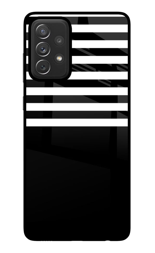 Black and White Print Samsung A72 Glass Case