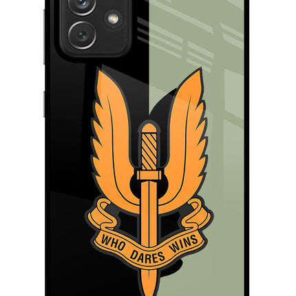 Balidan Logo Samsung A72 Glass Case Back Cover by Casekaro