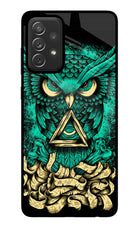 Green Owl Samsung A72 Glass Case