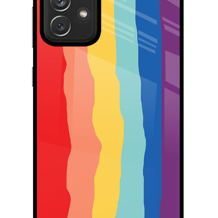 Rainbow Samsung A72 Glass Case Back Cover by Casekaro