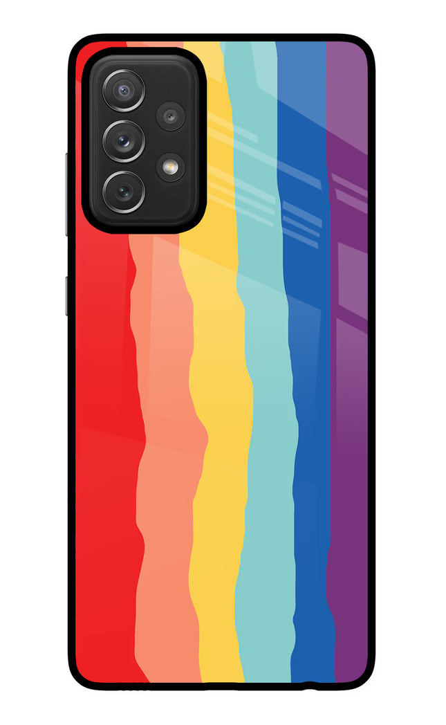 Rainbow Samsung A72 Glass Case Back Cover by Casekaro