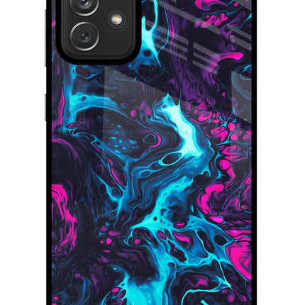 Abstract Samsung A72 Glass Case Back Cover by Casekaro