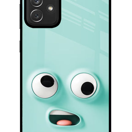 Funny Cartoon Samsung A72 Glass Case Back Cover by Casekaro