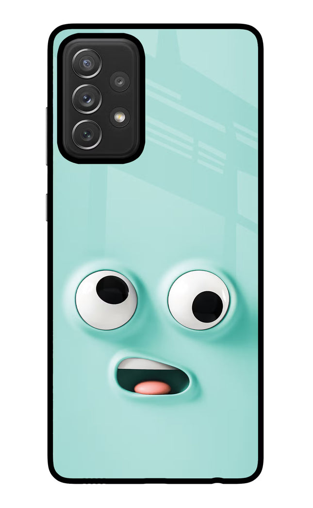 Funny Cartoon Samsung A72 Glass Case Back Cover by Casekaro