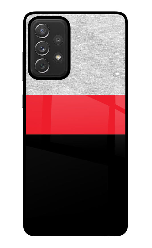 Tri Color Pattern Samsung A72 Glass Case