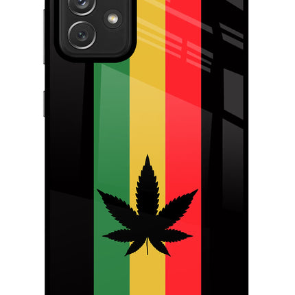 Weed Flag Samsung A72 Glass Case Back Cover by Casekaro