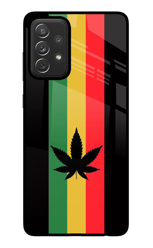 Weed Flag Samsung A72 Glass Case Back Cover by Casekaro