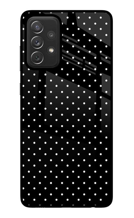 White Dots Samsung A72 Glass Case