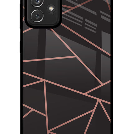 Geometric Pattern Samsung A72 Glass Case Back Cover by Casekaro