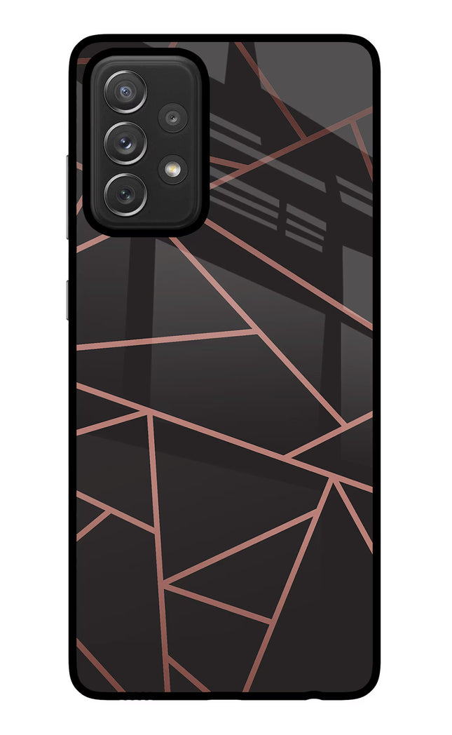 Geometric Pattern Samsung A72 Glass Case Back Cover by Casekaro