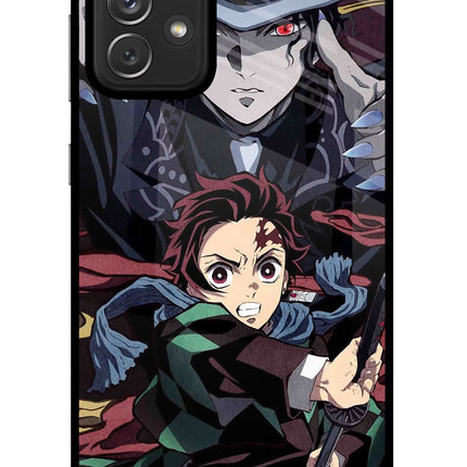 Demon Slayer Samsung A72 Glass Case Back Cover by Casekaro