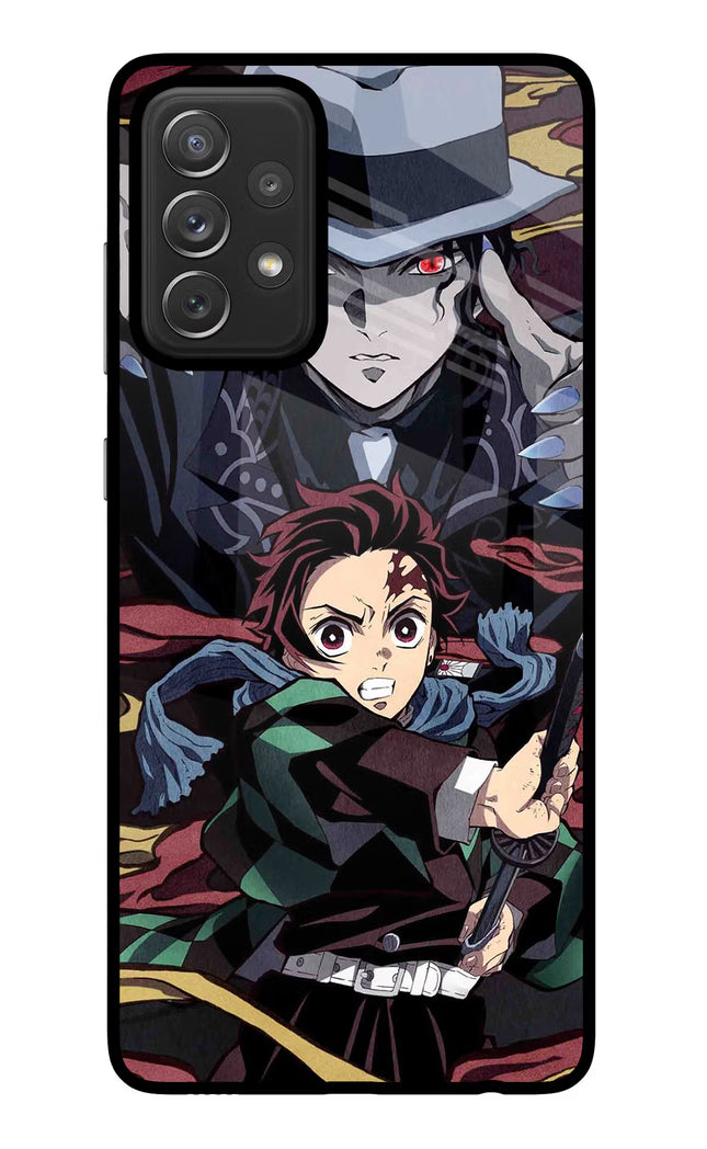 Demon Slayer Samsung A72 Glass Case Back Cover by Casekaro