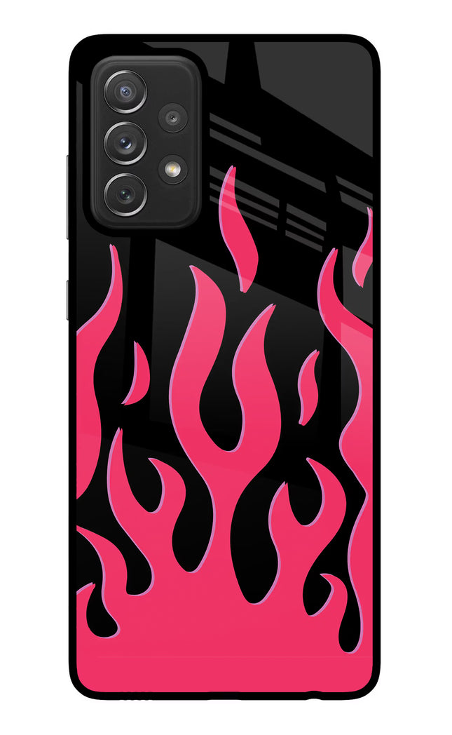 Fire Flames Samsung A72 Glass Case Back Cover by Casekaro