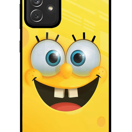 Sponge 1 Samsung A72 Glass Case Back Cover by Casekaro
