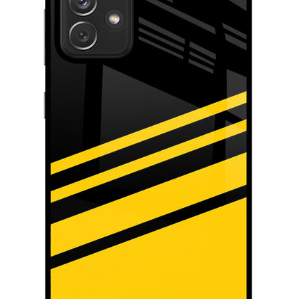 Yellow Shades Samsung A72 Glass Case Back Cover by Casekaro