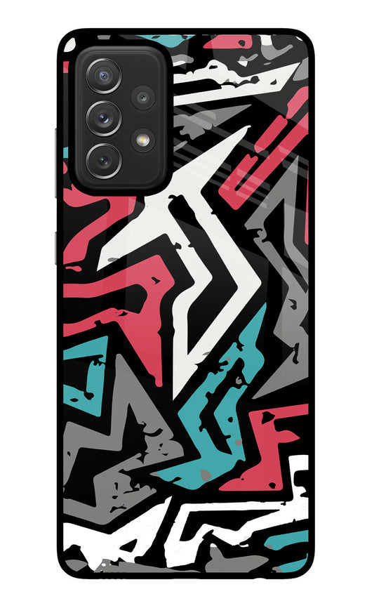 Geometric Graffiti Samsung A72 Glass Case