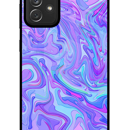 Glitter Samsung A72 Glass Case Back Cover by Casekaro