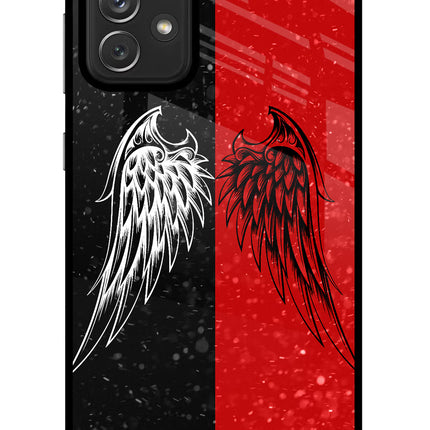 Wings Samsung A72 Glass Case Back Cover by Casekaro