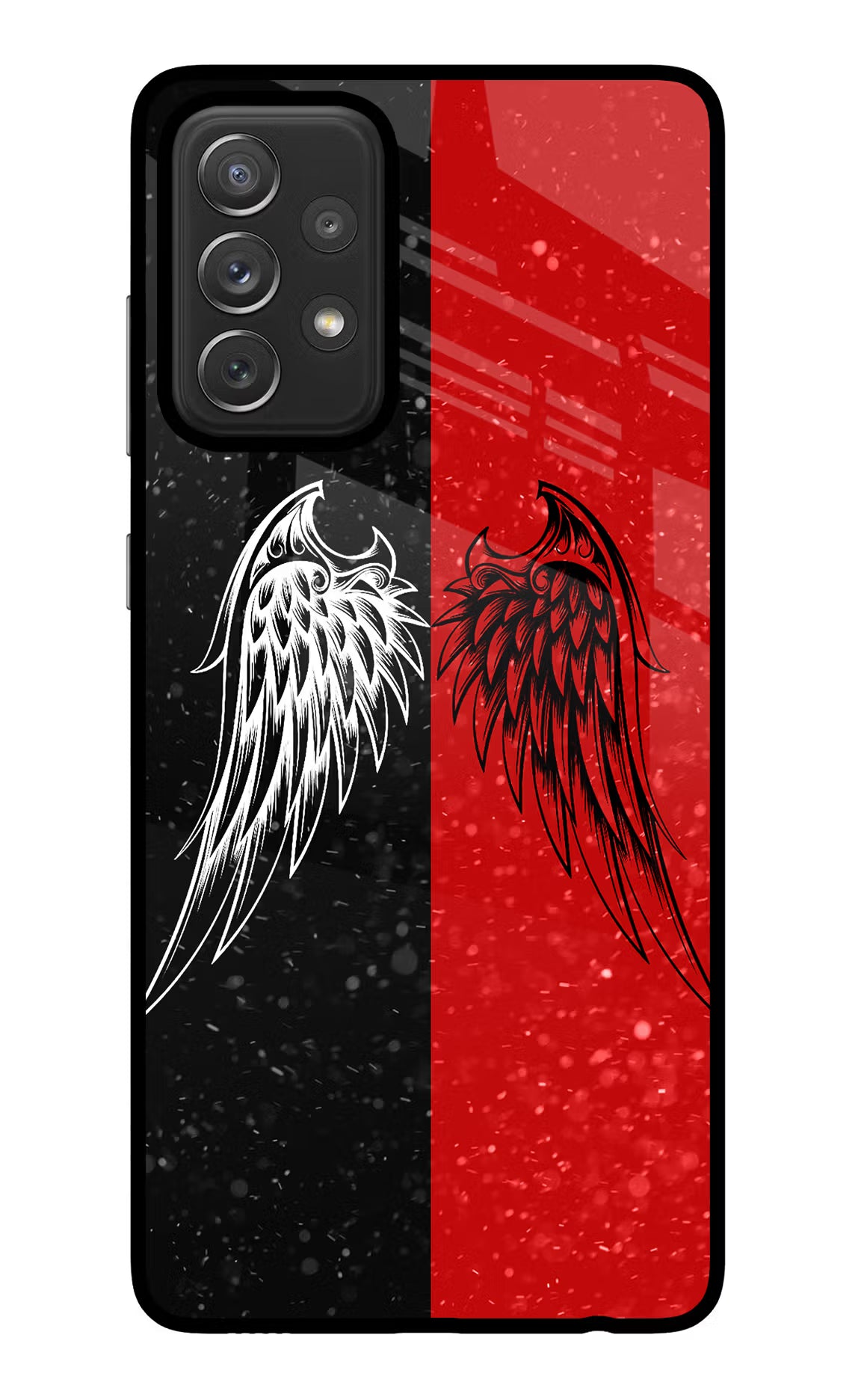 Wings Samsung A72 Glass Case Back Cover by Casekaro