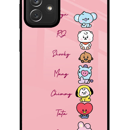 BTS names Samsung A72 Glass Case Back Cover by Casekaro