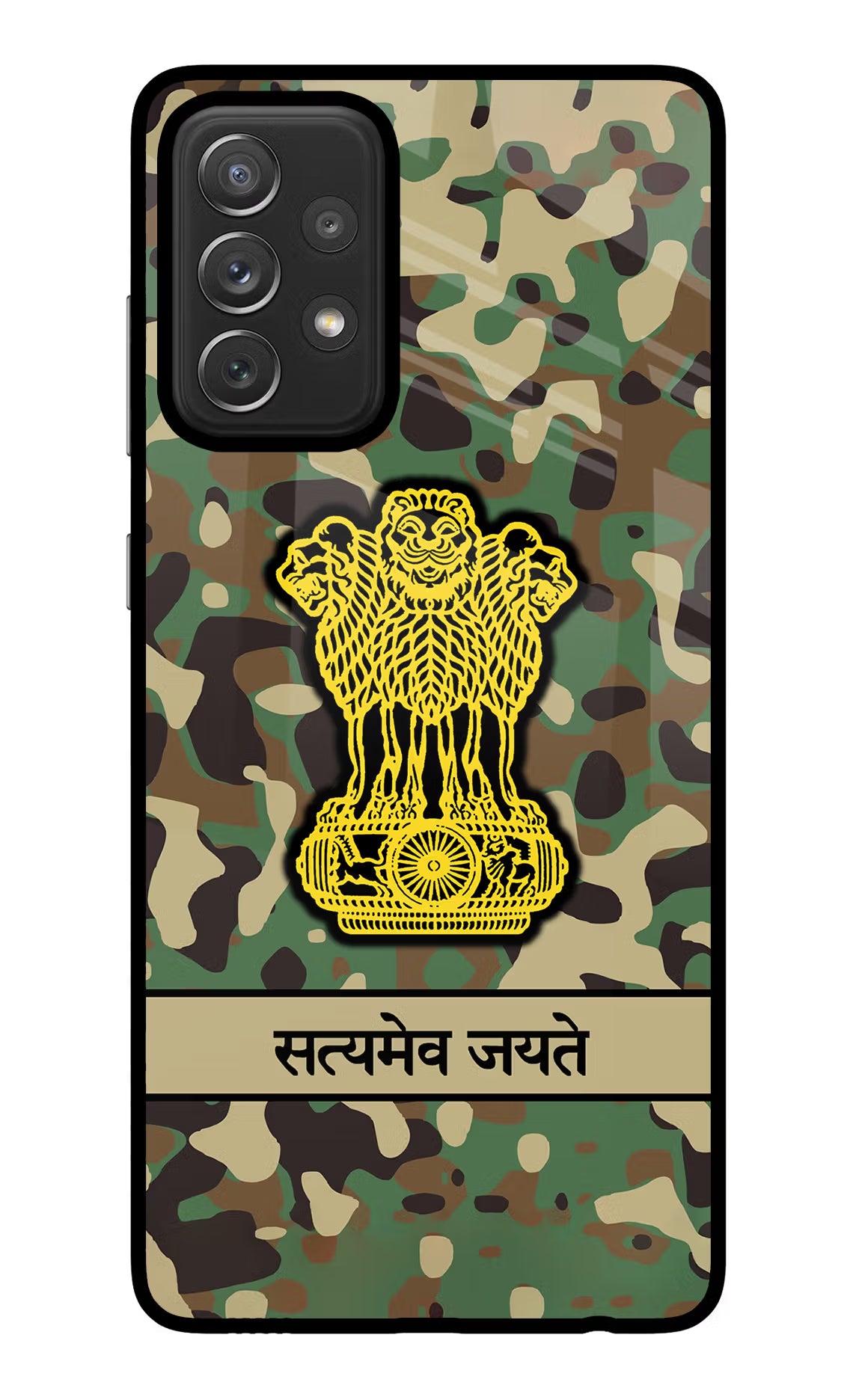 Satyamev Jayate Army Samsung A72 Glass Case