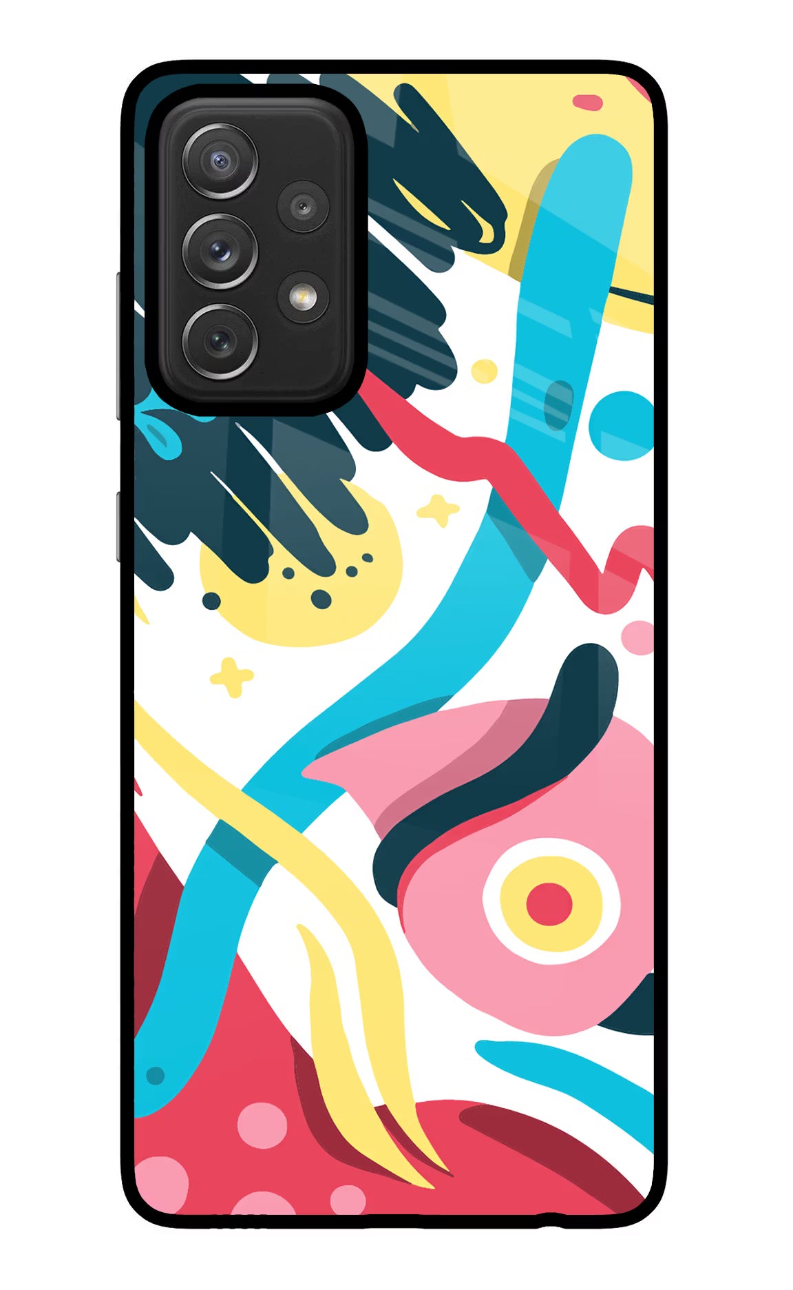 Trippy Samsung A72 Glass Case Back Cover by Casekaro