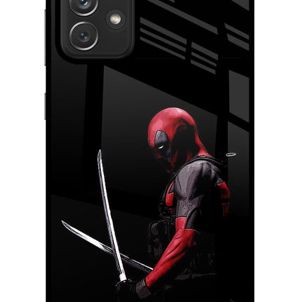 Deadpool Samsung A72 Glass Case Back Cover by Casekaro