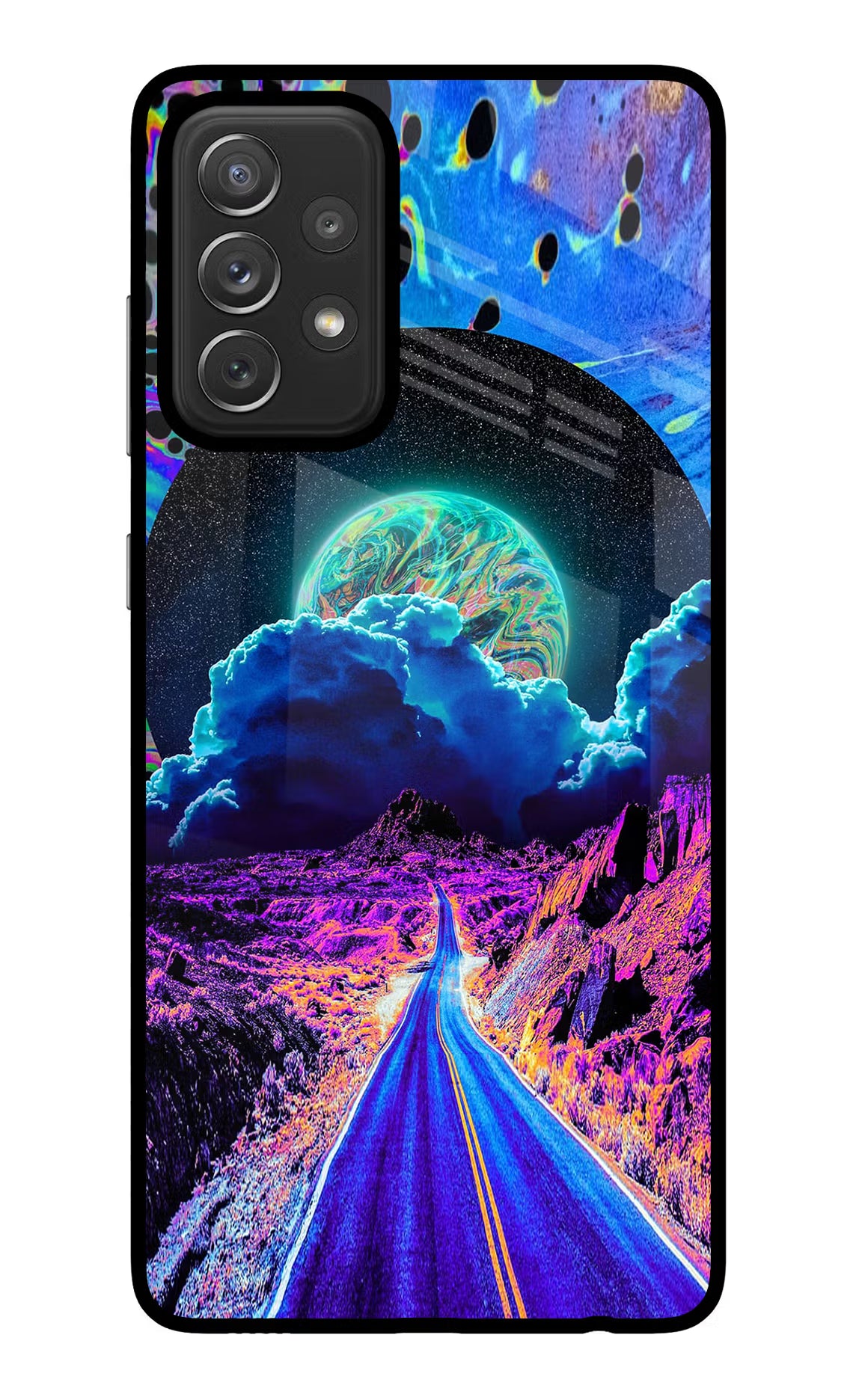Psychedelic Painting Samsung A72 Glass Case