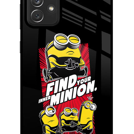 Find your inner Minion Samsung A72 Glass Case Back Cover by Casekaro