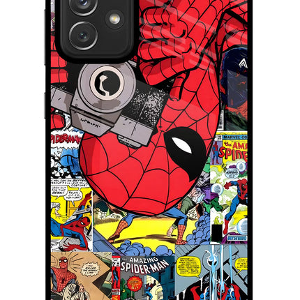 Spider Man Samsung A72 Glass Case Back Cover by Casekaro