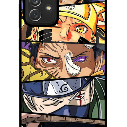 Naruto Character Samsung A72 Glass Case Back Cover by Casekaro