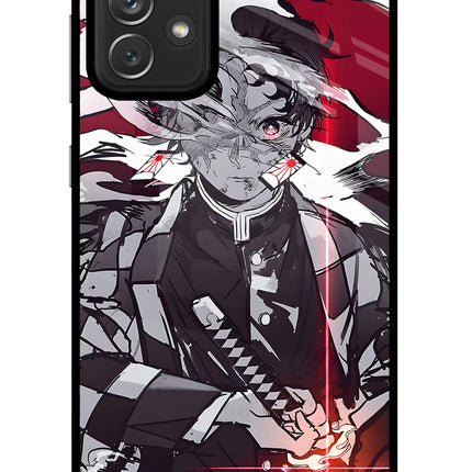 Demon Slayer Samsung A72 Glass Case Back Cover by Casekaro