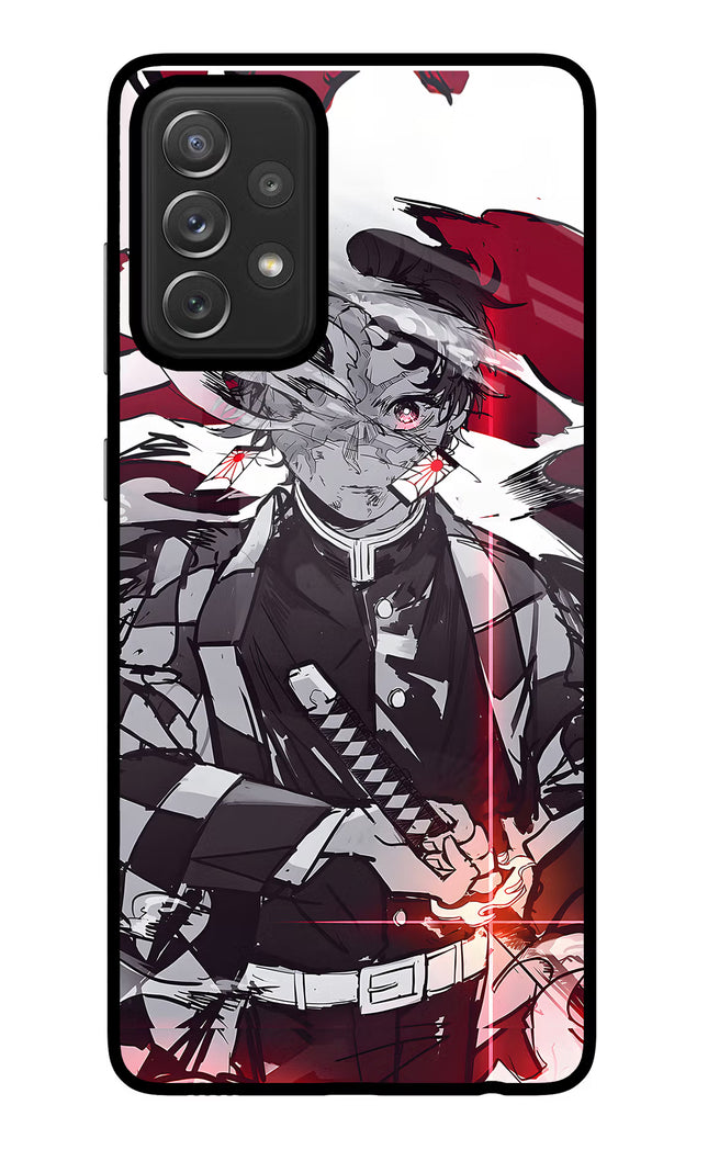 Demon Slayer Samsung A72 Glass Case Back Cover by Casekaro