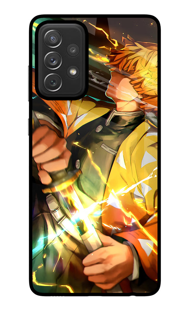 Demon Slayer Samsung A72 Glass Case Back Cover by Casekaro