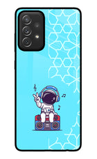 Cute Astronaut Chilling Samsung A72 Glass Case