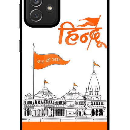 Jai Shree Ram Hindu Samsung A72 Glass Case Back Cover by Casekaro