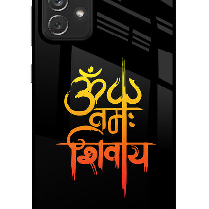 Om Namah Shivay Samsung A72 Glass Case Back Cover by Casekaro