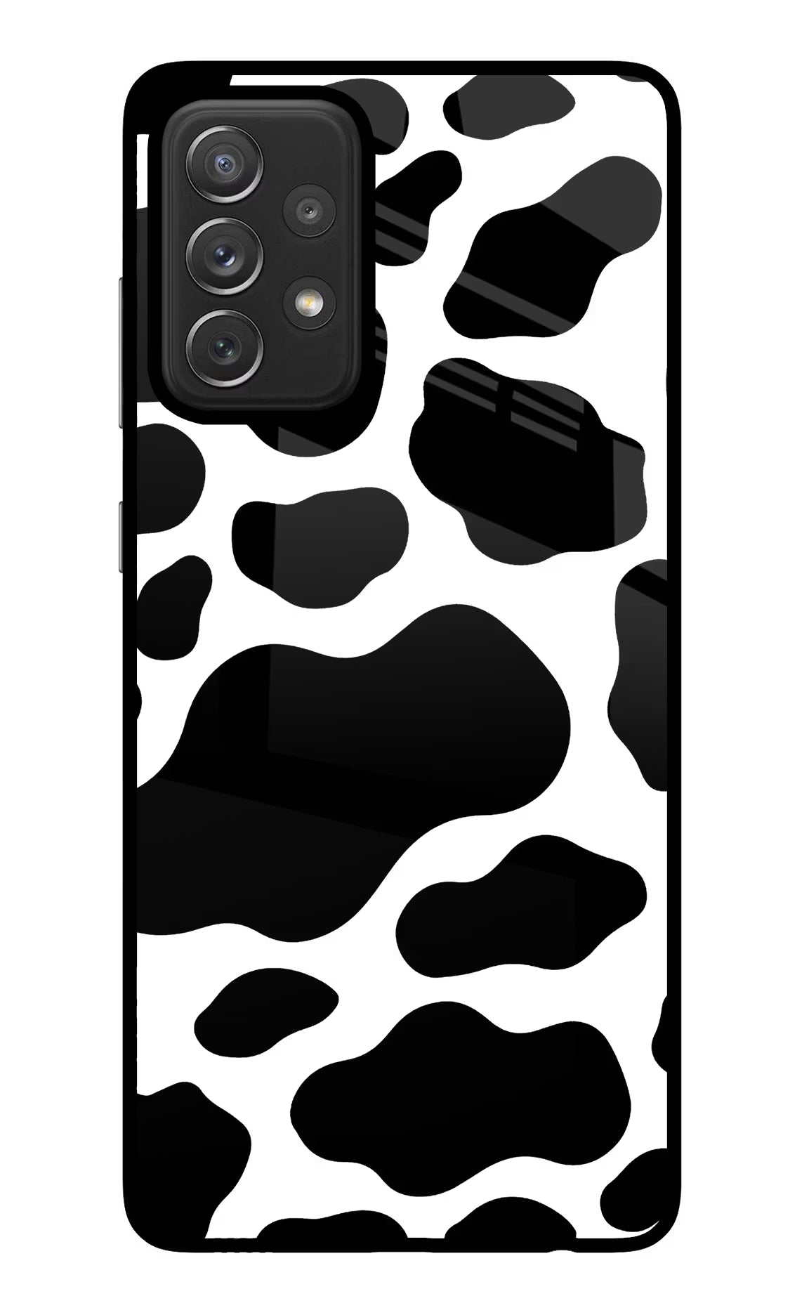 Cow Spots Samsung A72 Glass Case Back Cover by Casekaro